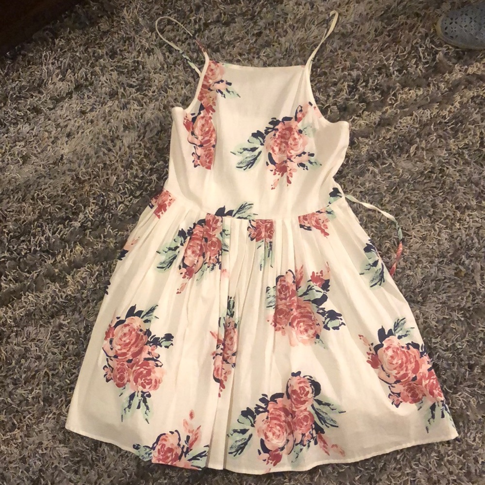 Flirty white floral dress